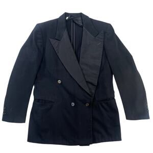 Bumgardner's Vintage Black Tuxedo Jacket Men's Double Breasted Worsted Wool